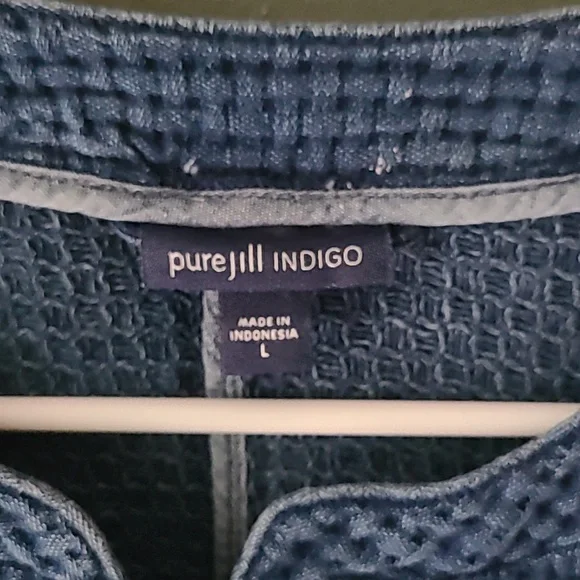 J. Jill Pure Jill Indigo Field Jacket, Size Large - Picture 5 of 5